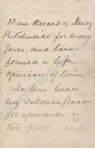 Character reference by Lieutenant-Colonel John J.