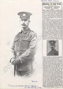 Photocopy of newspaper cutting concerning the deat