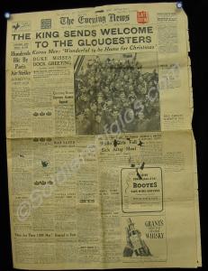 Copy of London Evening News. Headline-  "THE KING