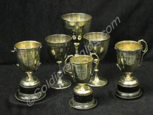 6 silvered sports cups. 1. open mile event 1924 wi