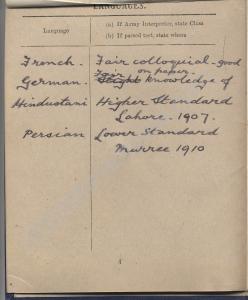 Officer's Record Of Services Army Book 439 of Lieu