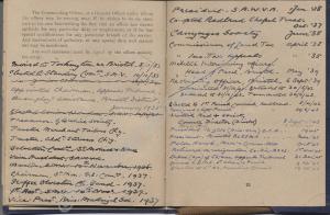 Officer's Record Of Services Army Book 439 of Lieu