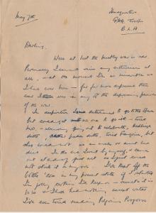 Letter written home by Captain the Reverend John E