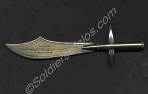 Brass paper knife made from bullets and shell casi