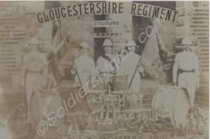 Drums and colours. 1st Battalion, The Gloucestersh