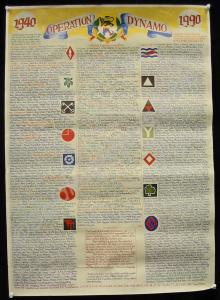 Wall Chart "Operation Dynamo 1940-1990" showing al