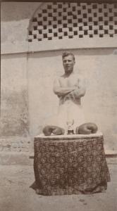 Boxer with trophy. 1st Battalion, The Gloucestersh