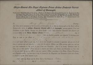 Framed Certificate to Henry John Graham 15/11/1917