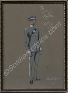 Framed Drawing "The Artist Rifles" circa 1933