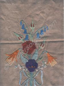 Digitally scanned print of embroidery by Private T