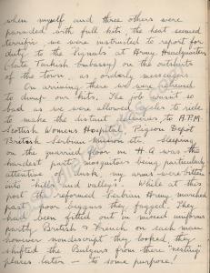 Page from the memoir of 17154 Private Francis Will