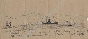 Drawing from the memoir of 17154 Private Francis W