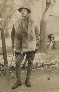 Lieutenant A.T.G Aston in goatskin jerkin. 2/5th B