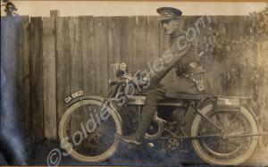 Second Lieutenant A.T.G Aston on a motor cycle. 2/