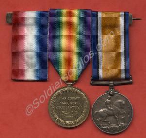 Group of two medals; British War Medal, Allied Vic