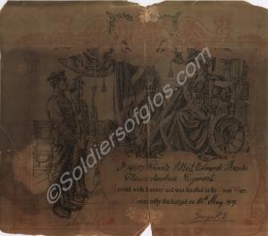 Honourable Discharge Scroll (photocopy). 19637 Pri