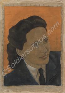 Hand-painted portrait on army shirt by Private Her