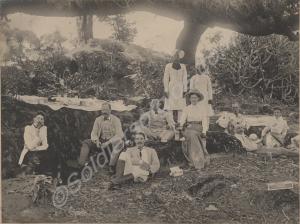 Picnic party of  officers and wives, including Arc