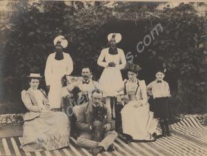 Group outside C. Murray's bungalow. 2nd Battalion,