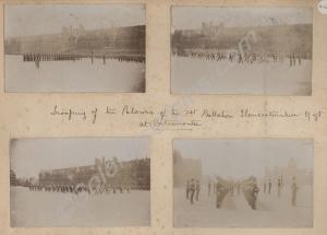 Four faded pictures of Trooping of the Colours of