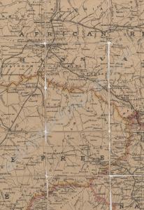 Linen-backed map of parts of the Transvaal and Ora