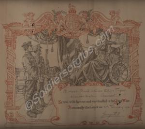 Honourable Discharge Scroll. 13440 Private William