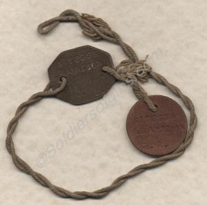 Two identity discs belonging to Platoon Sgt-Major