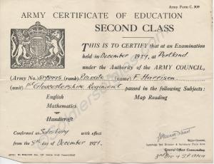 Second Class Certificate of Education. 5178995 War