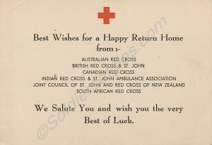Liberation greetings card from the Red Cross.  194