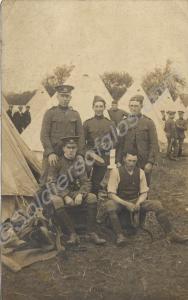 Troopers in camp, including Ernest Cecil Minett. R