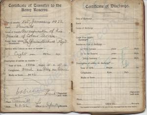 Pages from Regular Army Certificate of Service Red
