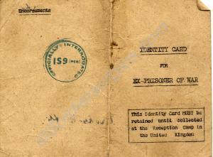 Identity card for ex P.O.W. belonging to 5244923 P