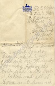 YMCA letter from a soldier of 11th Battalion, The