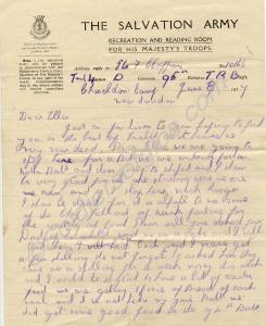 Letter from a soldier of 95th Training Battalion,