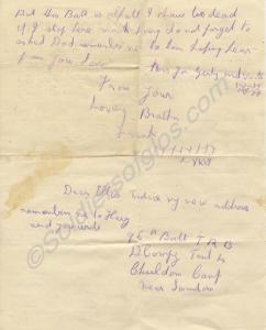 Letter from a soldier of 95th Training Battalion,