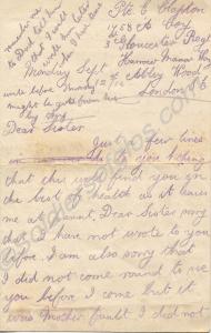 Letter from a soldier of 3rd (Reserve) Battalion,