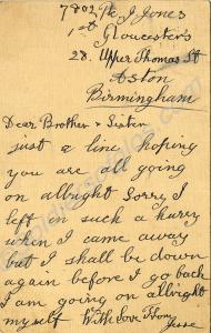 Letter from a soldier of 1st Battalion, The Glouce