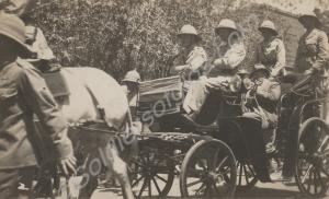 Officers and dignitary in carriage. Egypt. 1st Bat