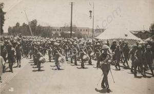 Marching through Alexandria. Egypt. 1st Battalion,