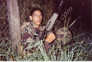 Private Mohamed Ali on patrol. Gloucestershire Reg