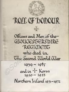 Roll of Honour of the officers and men of the Glou