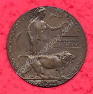 Bronze Memorial Plaque. Awarded to 32322 Private J