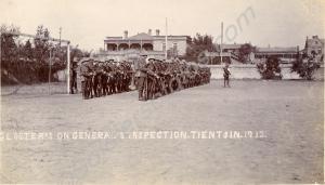 "Glosters on General's Inspection. Tientsin. 1913.