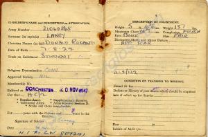 Soldier's Service and Pay Book. 21060268 Private D