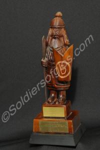 Carved wooden statuette of General Ulchi Moon Duk