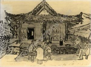 "Outside the House on the Hill, Camp No. 2" Print