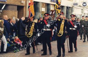 Remembrance Parade Gloucester 2002. Colour Party.