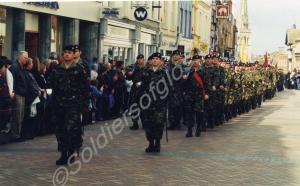 Remembrance Parade. Major Wood leading.Colour Serg