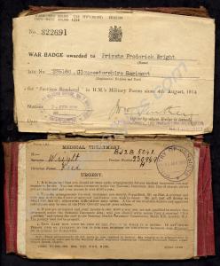 Silver War Badge Certificate and Medical Treatment