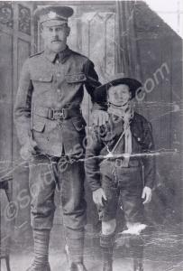12894 Private Edwin Lee with his son Edwin in boy
